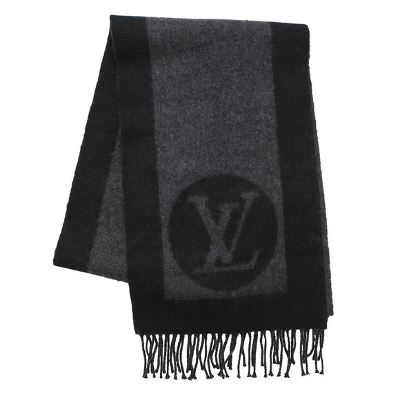 Louis Vuitton Echarpe Cardiff Wool and Angora Scarf, M72202, Black - Picture 1 of 9